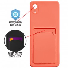 Capa para iPhone XR - Emborrachada Case Card Salmão